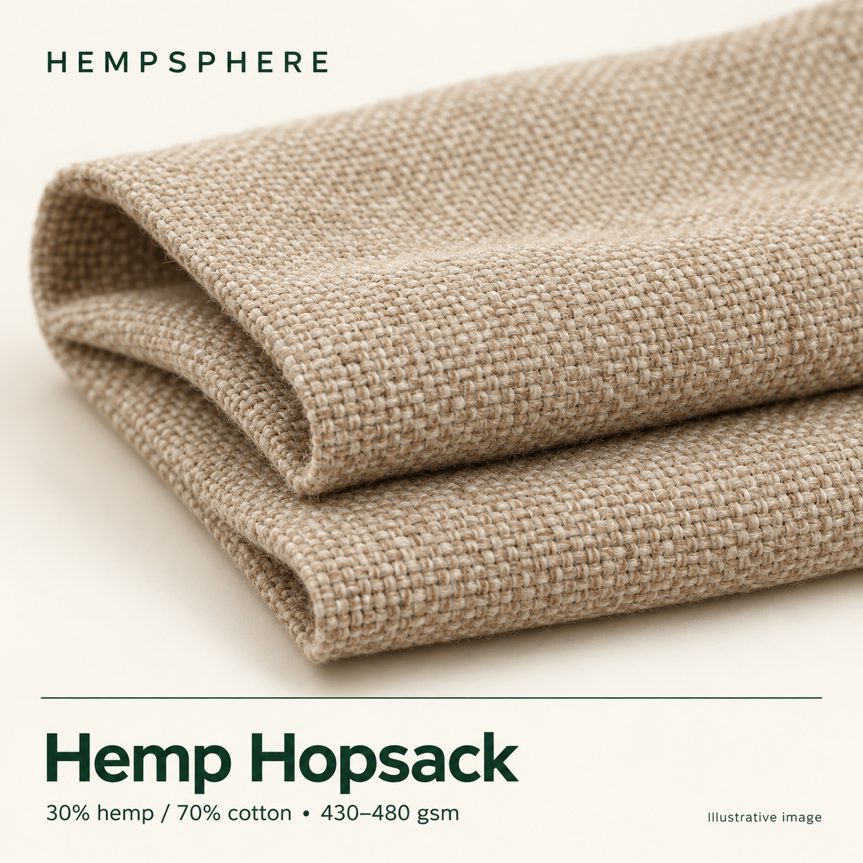 Illustrative Hempsphere Hemp Hopsack product artwork.