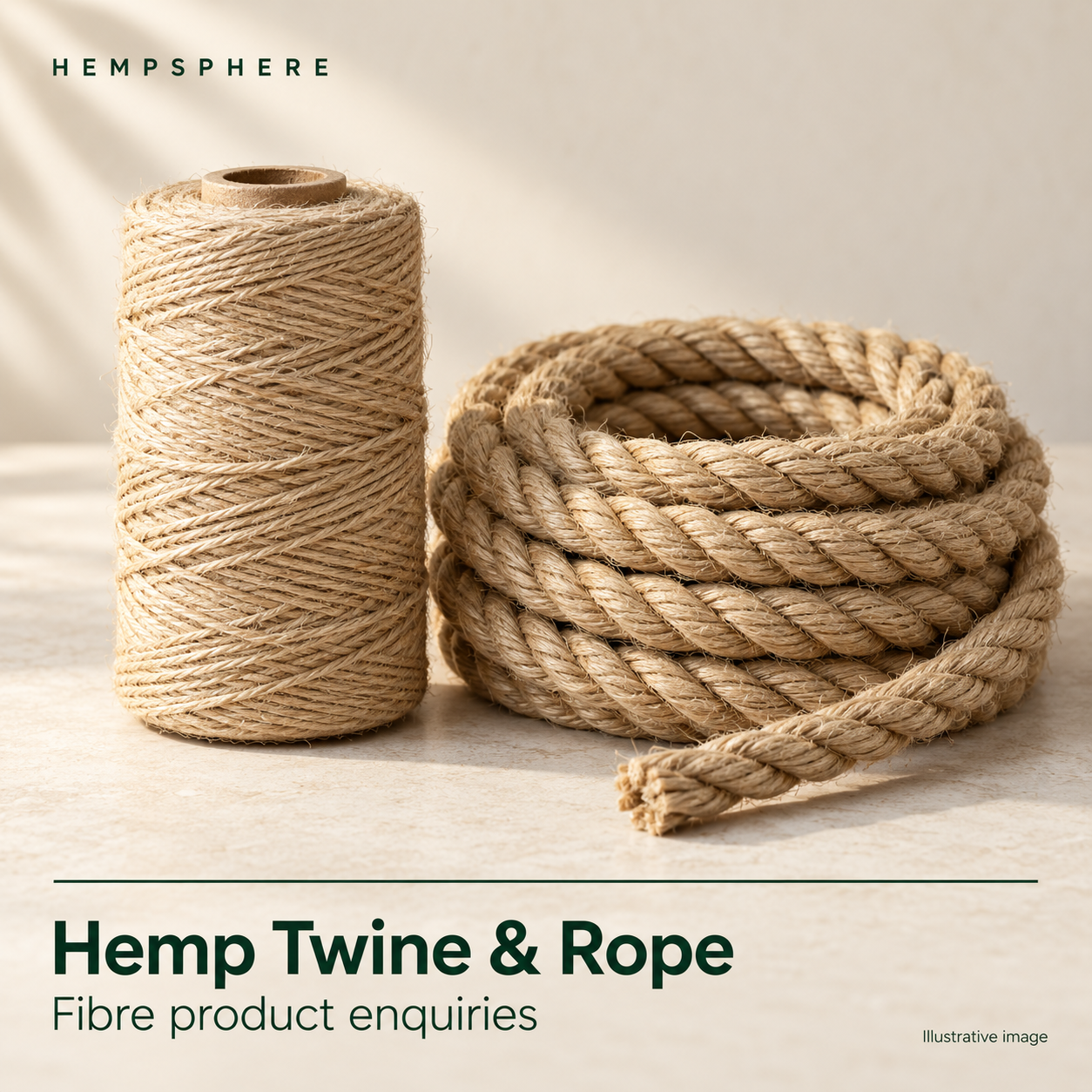Illustrative Hempsphere Hemp twine and rope product card.