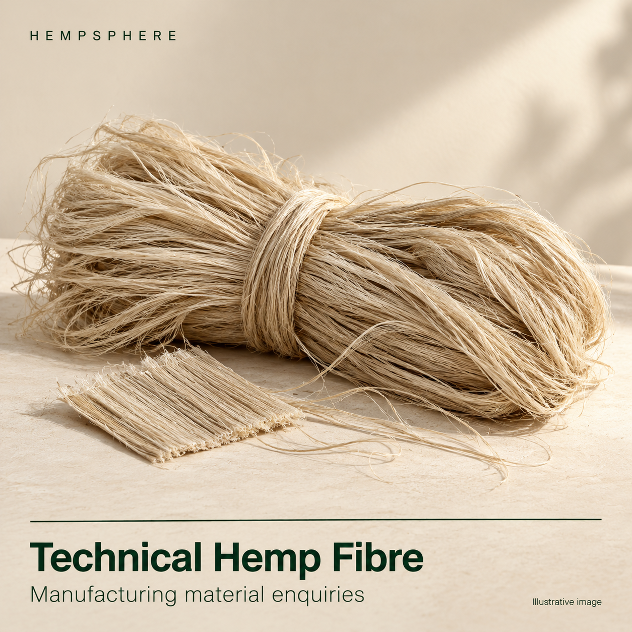 Illustrative Hempsphere Technical hemp fibre product card.